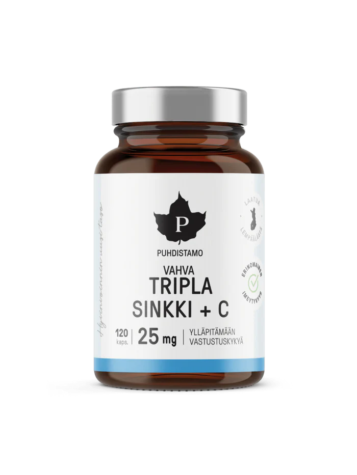 Tripla Sinkki 25mg +C 120 kaps, Puhdistamo