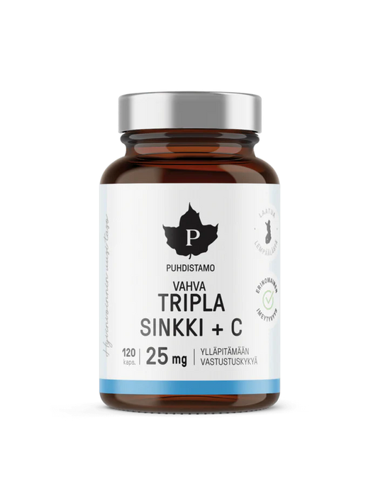 Tripla Sinkki 25mg +C 120 kaps, Puhdistamo