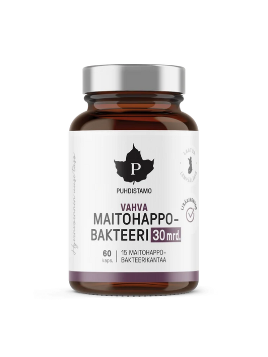 Vahva Maitohappobakteeri 30 mrd. 60 kaps, Puhdistamo