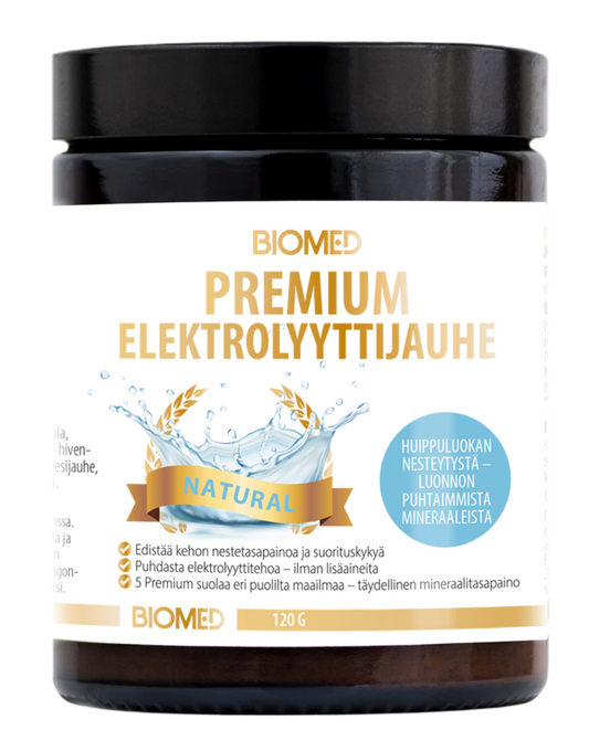 Elektrolyyttijauhe Premium Natural 120g, Biomed