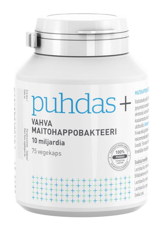 Maitohappobakteeri Vahva 10 mrd Probiootti 75vegekaps., Puhdas+