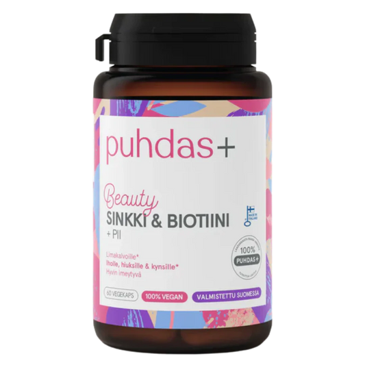 Sinkki & Biotiini + Pii 60 kaps, Puhdas+