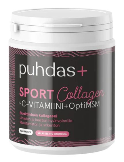Sport Collagen+C-VIT+Opti-MSM kollageeni 260g, Puhdas+