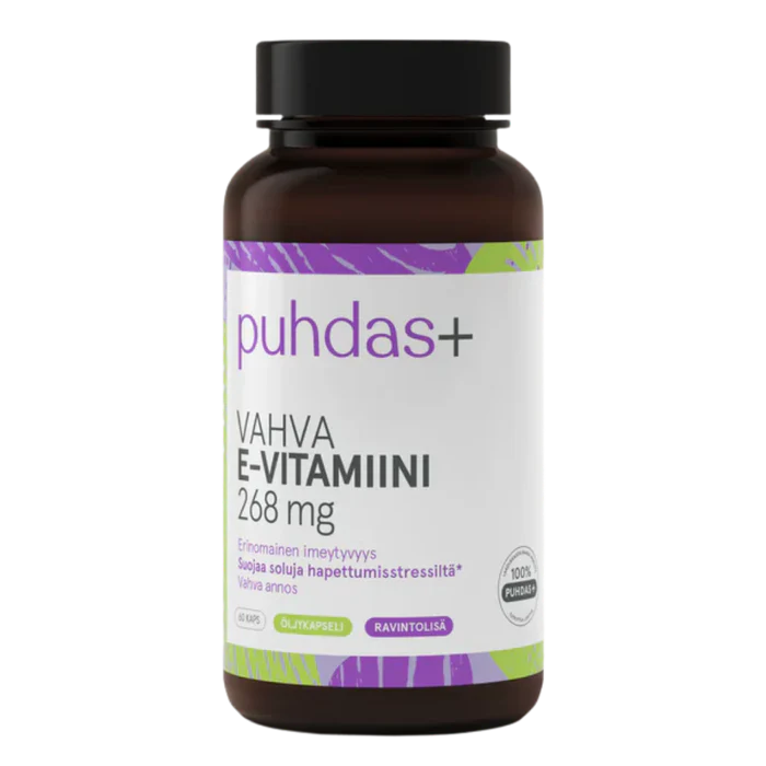 Vahva E-vitamiini 268 mg 60 kaps, Puhdas+