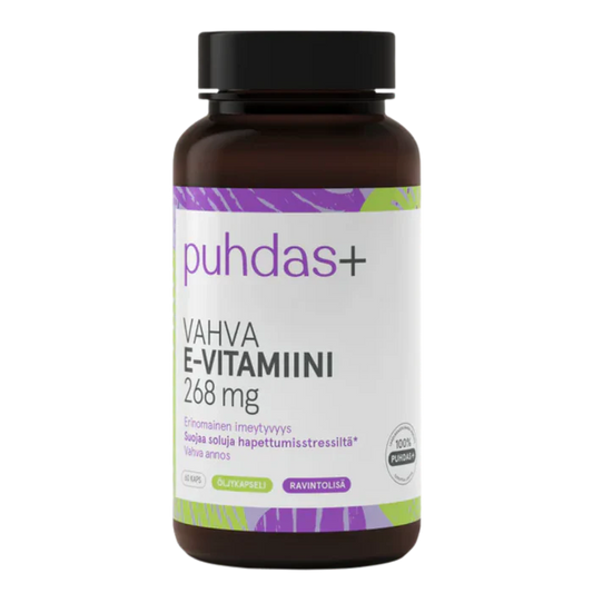 Vahva E-vitamiini 268 mg 60 kaps, Puhdas+