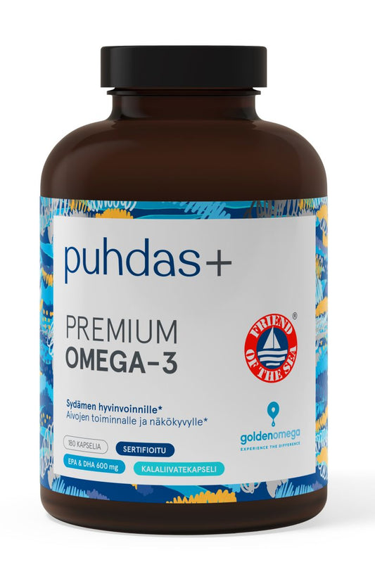 Omega-3 Premium EPA 360mg DHA 240mg 180kaps., Puhdas+