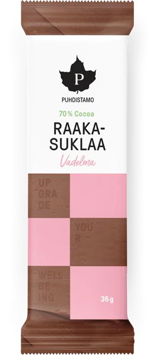 Raakasuklaa Vadelma 36g, Puhdistamo