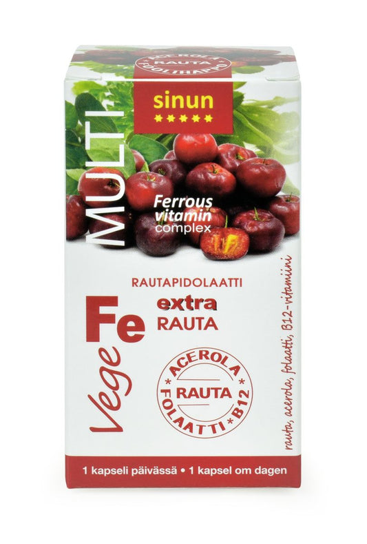 Vege Rauta L-Pidolaatti+Folaatti+C 60kaps., Aboa Medica