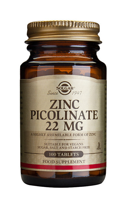 Sinkki Pikolinaatti 22mg 100kpl, Solgar