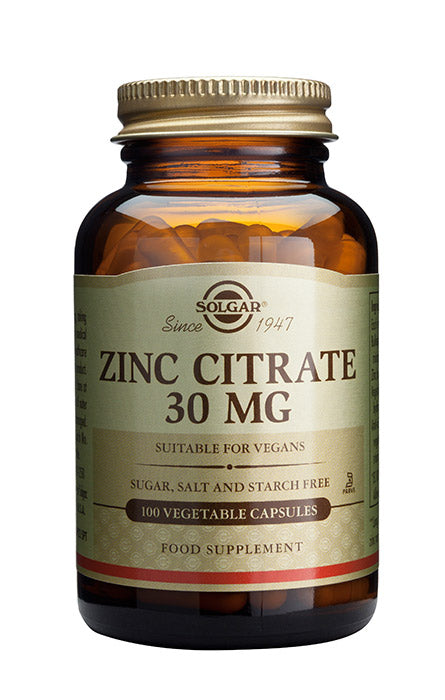 Sinkki Sitraatti 30mg 100vegikaps., Solgar
