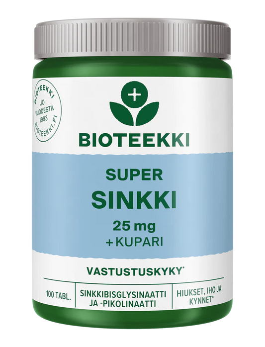 Sinkki 25mg + Kupari Super 100 tabl, Bioteekki