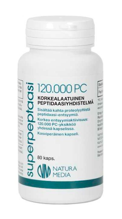 Superpeptaasi 120 000 PC 80kaps., Natura Media