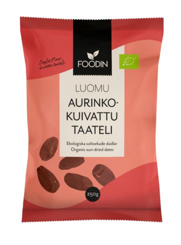 Taateli Aurinkokuivattu kivetön luomu 250g, Foodin