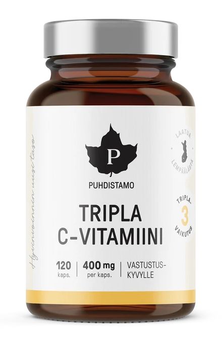 C-vitamiini Tripla 120kaps. 400mg, Puhdistamo