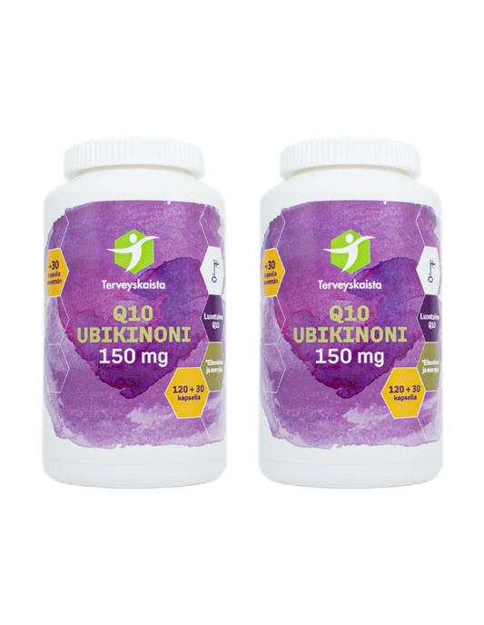 Ubikinoni Q10 150mg 240+60 kaps (2x120+30 kaps), Terveyskaista