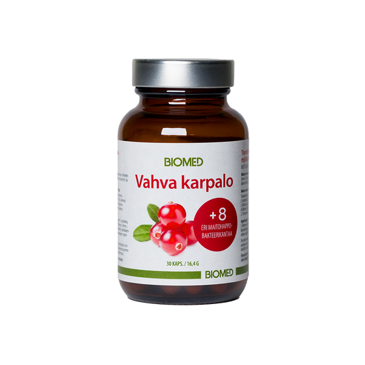 Vahva karpalo + maitohappobakteerit 30 kaps, Biomed