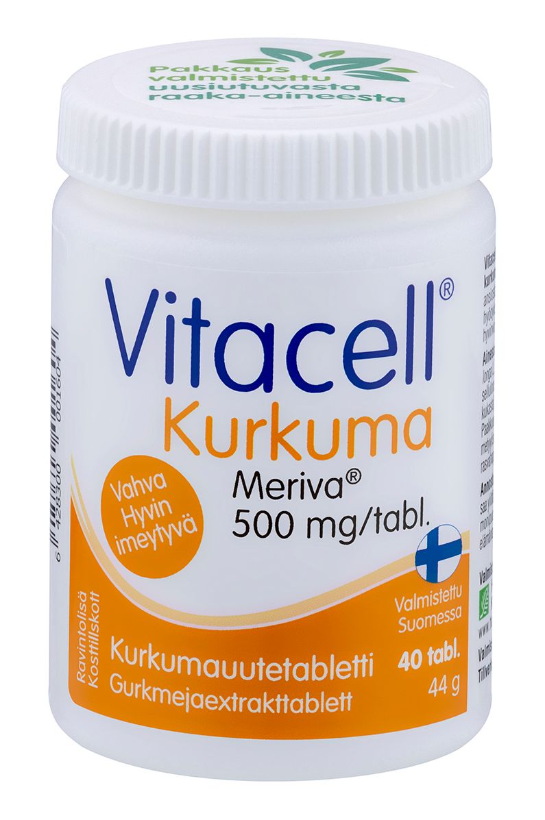 Kurkuma Vitacell Kurkuminoidiuute 500mg 40tabl., Hankintatukku