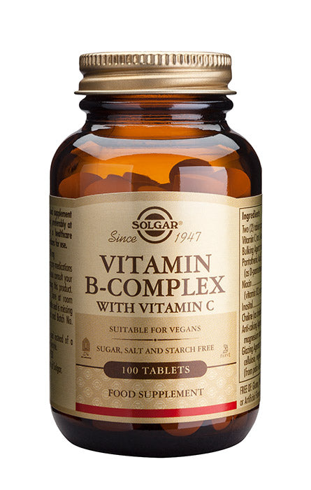 B-vitamiini B-Complex+C-vitamiini Stressiin 100tabl., Solgar