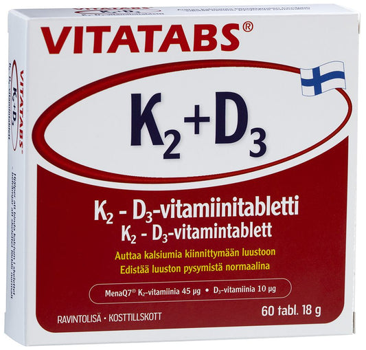 K2-vitamiini 100µg+ D3 Vitatabs 60tabl., Hankintatukku