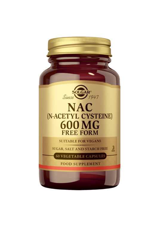 NAC 600 mg – N-Asetyyli L-Kysteiini 60 vegekaps, Solgar