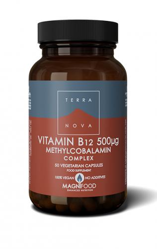 B12-vitamiini 500 ug Complex (metyylikobalamiini) 50 kaps, Terranova