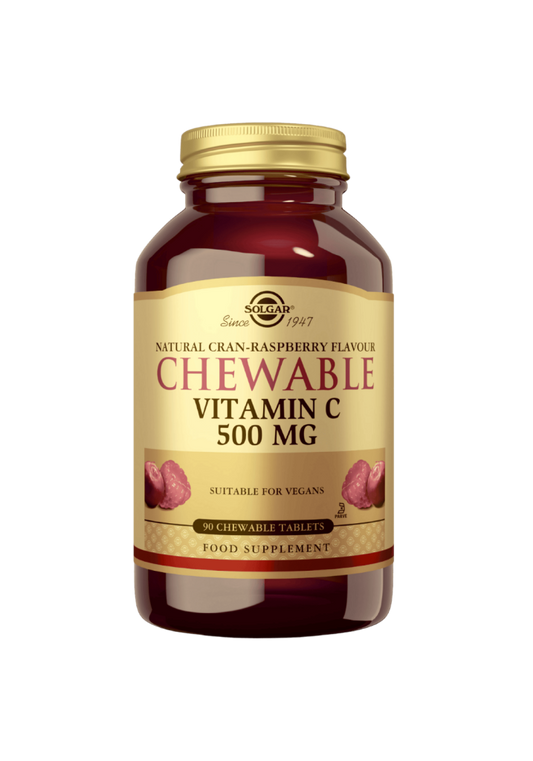 C-vitamiini Purutabletti  500 mg (karpalo/vadelma) 90 tabl, Solgar