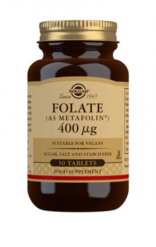 Folaatti 400 μg Metafolin 50 tabl, Solgar