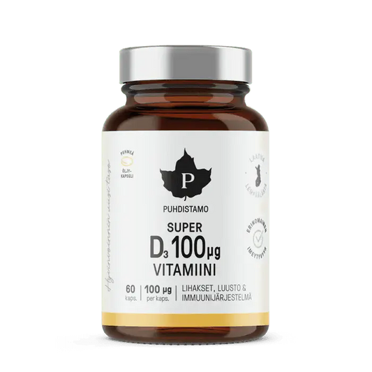 Super D3-vitamiini 100 mg, 60 kaps , Puhdistamo