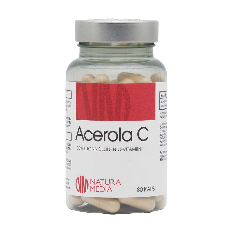 Acerola C-vitamiini 80kaps., Natura Media
