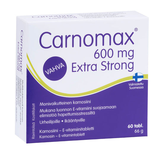 Carnomax 600 Extra Strong - Karnosiini-E-vitamiinitabletti 60 tabl.