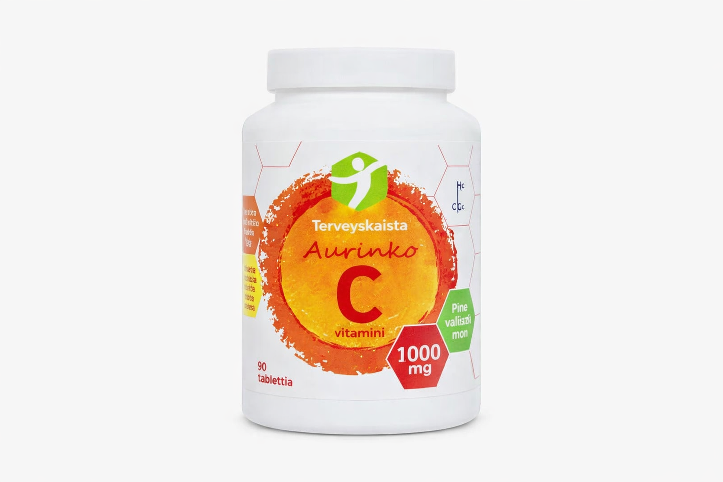 C-vitamiini 1000mg Pitkävaikutteinen Aurinko C 90 tabl, Terveyskaista
