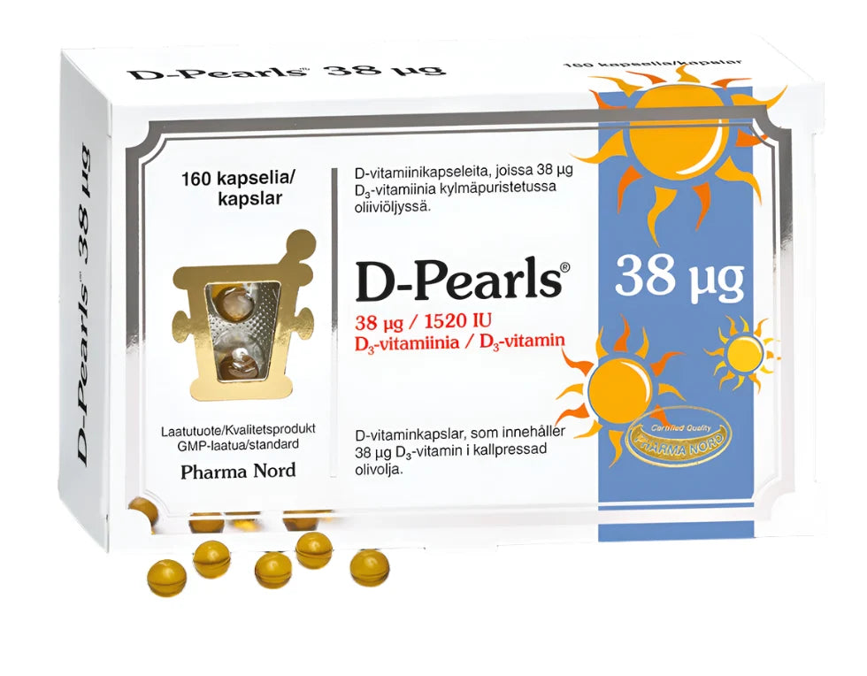 D-Pearls D-vitamiini 38 µg 160 kaps, Pharma Nord