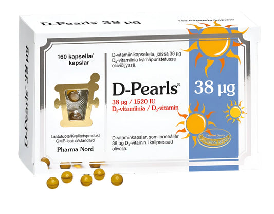 D-Pearls D-vitamiini 38 µg 160 kaps, Pharma Nord