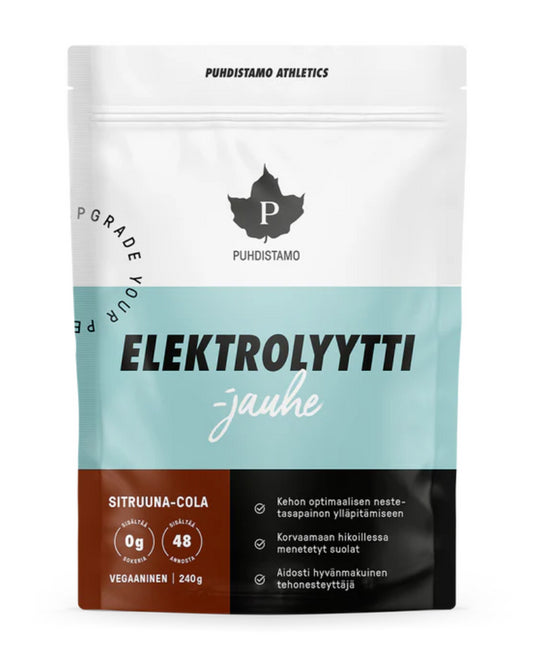Elektrolyyttijauhe sitruuna-cola 240g, Puhdistamo