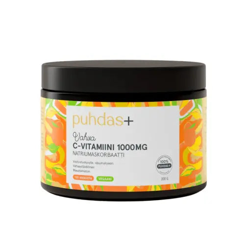 C-vitamiini jauhe 1000mg 200g, Puhdas+