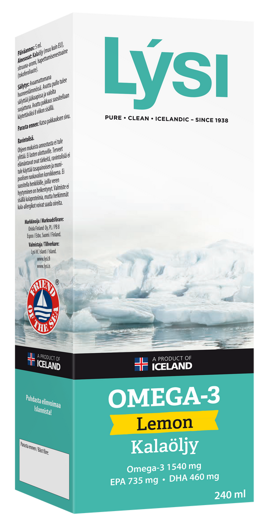 Omega-3 LEMON kalaöljy 240 ml, LYSI