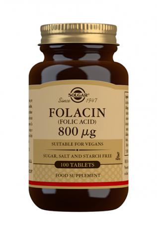 Foolihappo 800µg 100tabl., Solgar
