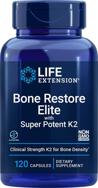 Bone Restore Elite – Tehostettu K2-vitamiinivalmiste luustolle 120 kaps, Life Extension