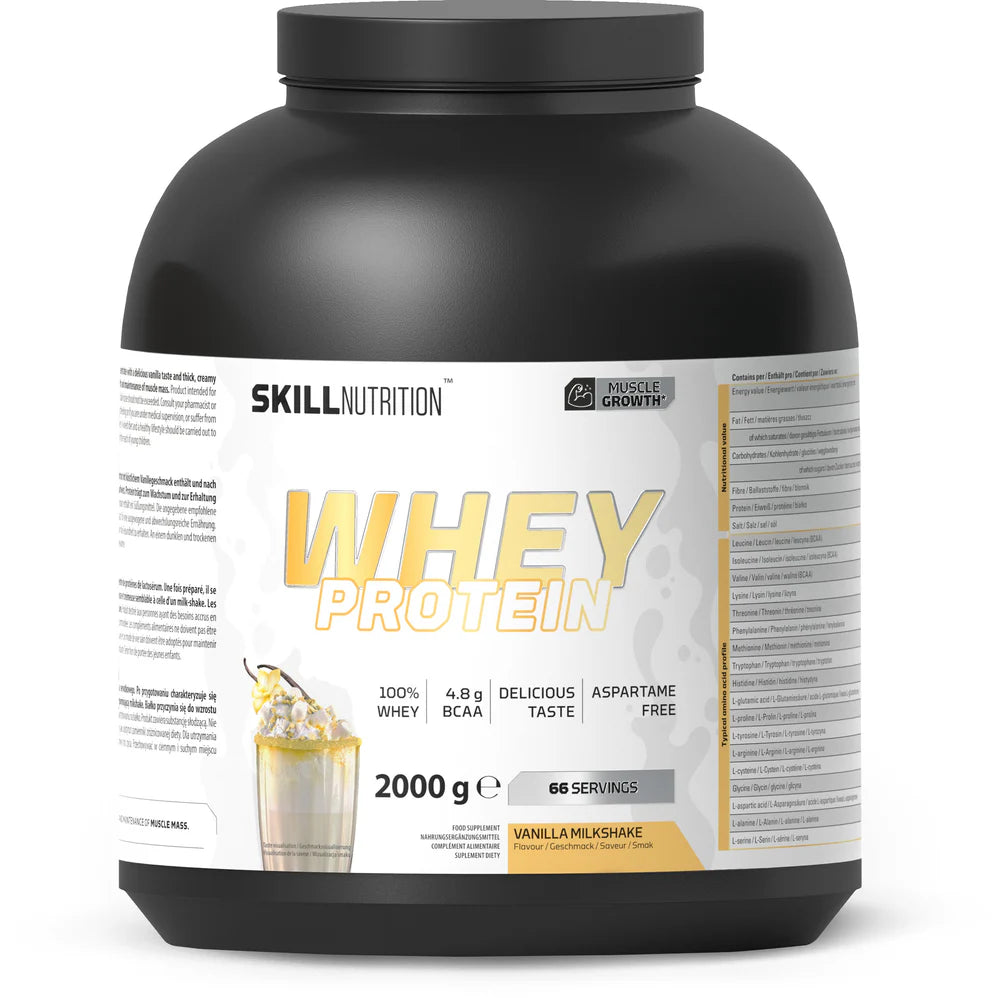 Whey Protein Powder, Vanilla Milkshake 2kg, Skill Nutrition