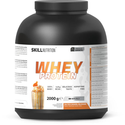 Whey Protein Powder, Salted Caramel Milkshake 2 kg, Skill Nutrition