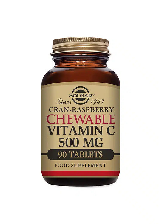C-vitamiini Purutabletti  500 mg (karpalo/vadelma) 90 tabl, Solgar