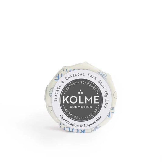 Kasvosaippua teepuuöljy & aktiivihiili 60 g, Kolme Cosmetics