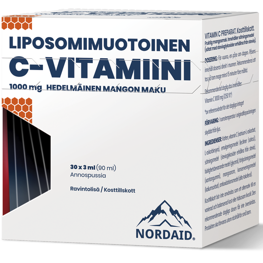 Liposomaalinen C-vitamiinigeeli 1000 mg 90ml, 30pssx3ml, NordAid