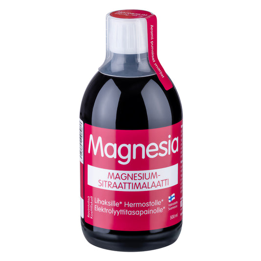 Magnesia nestemäinen Magnesium-sitraattimalaatti 500 ml