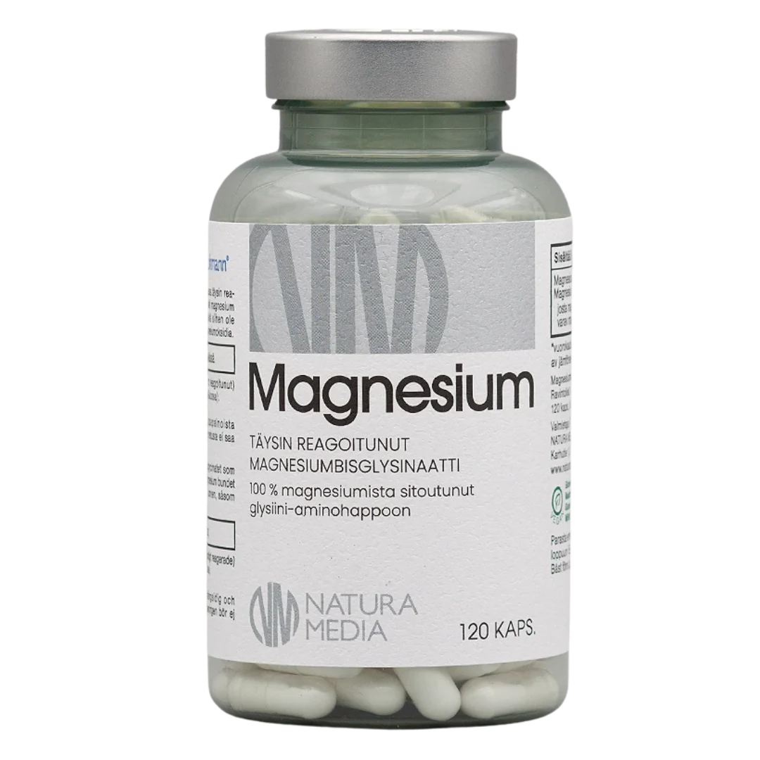 Magnesium Bisglysinaatti 120 kaps, Natura Media