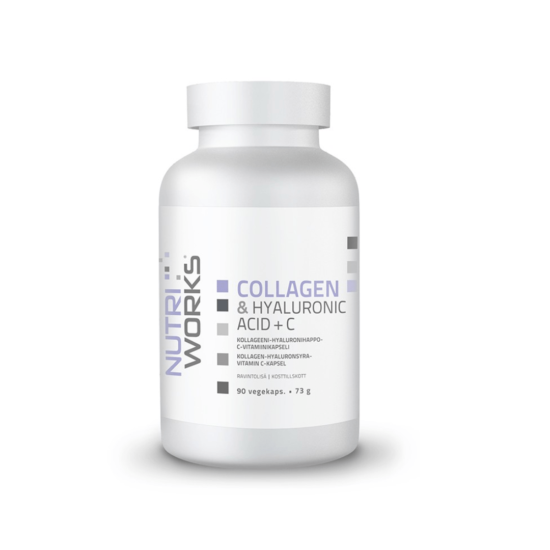 Collagen & Hyaluronic Acid+C 90 kaps, Nutri Works