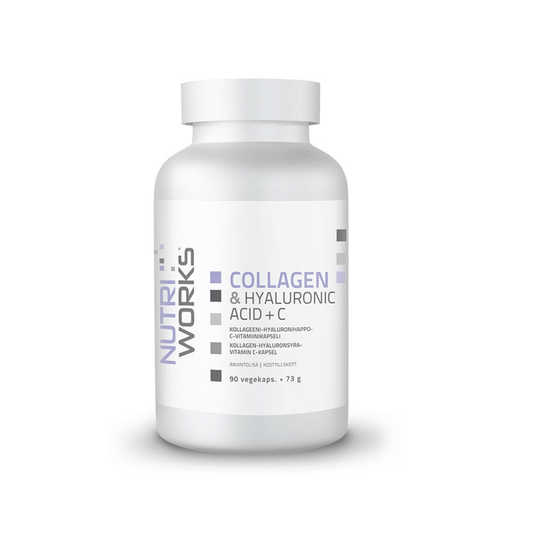 Collagen & Hyaluronic Acid+C 90 kaps, Nutri Works