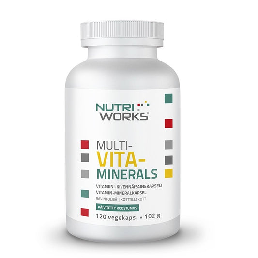 Multivita-Minerals 120 vegekaps, Nutri Works