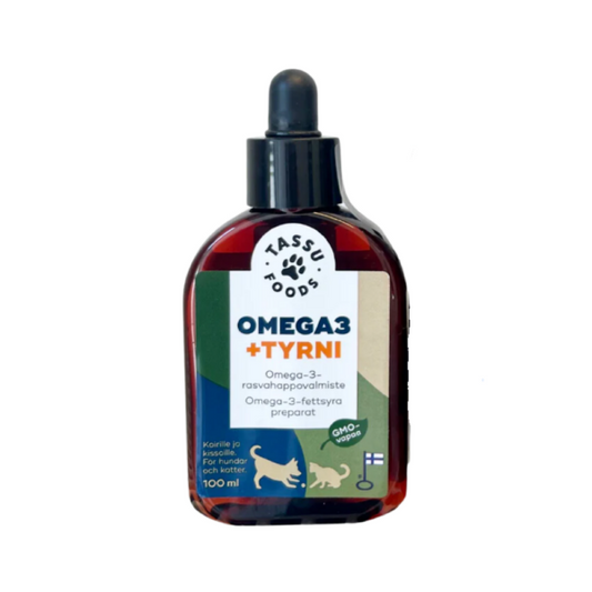 Omega3 + tyrni 100ml koirille ja kissoille, Tassu Foods