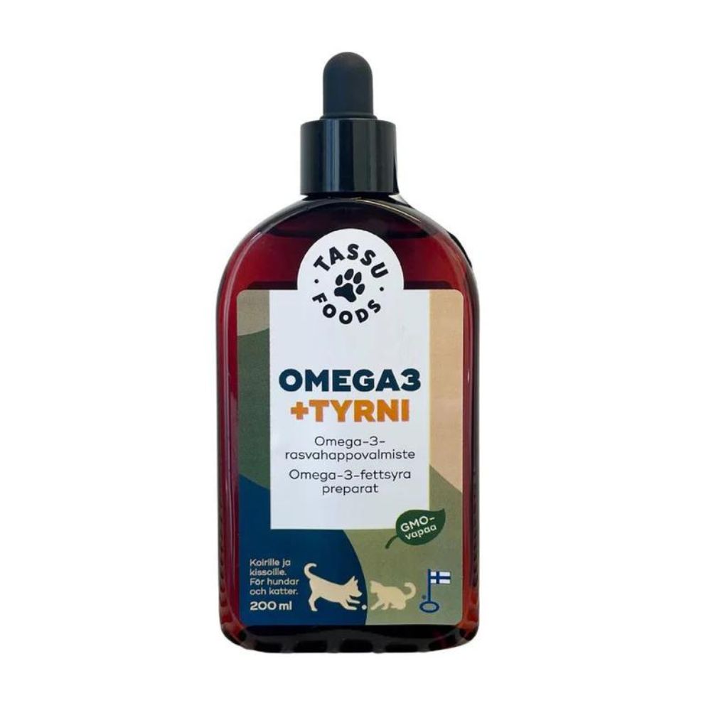 Omega3 + tyrni 200ml koirille ja kissoille, Tassu Foods